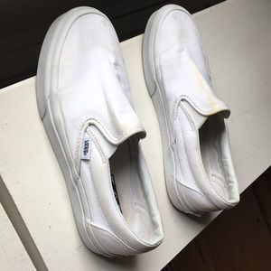 White slip on vans size 7